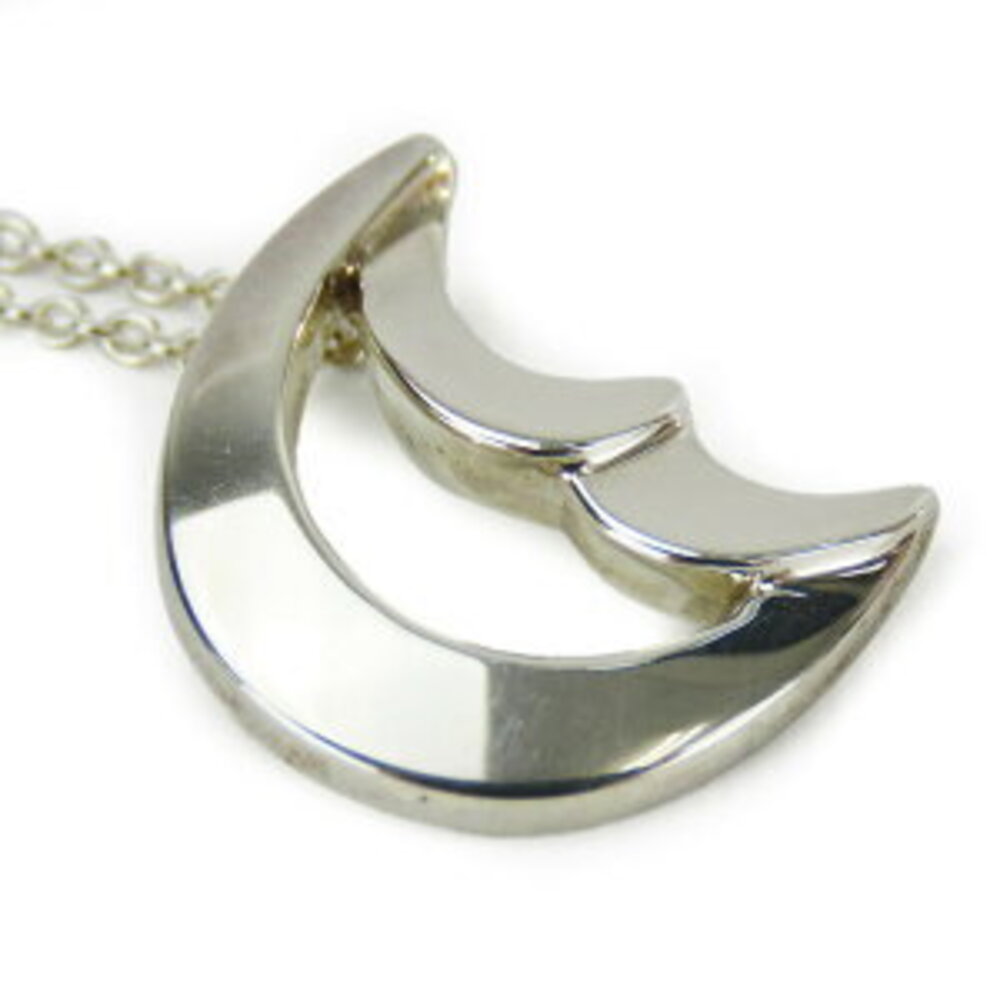 Tiffany Co Crescent Moon Paloma Picasso Necklace Silver Accessory View 2
